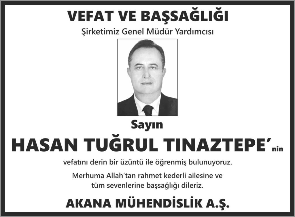 Gazete cenaze ilanı örneği